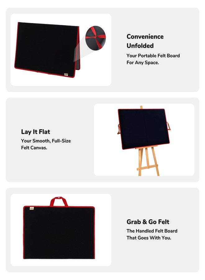 CHEFAN Large Felt Flannel Board 31.5 * 23 in, Foldable Freestanding Story Learning Board for Toddlers, Double-Sided Use for Preschool Classroom, Multi Felt Pieces Can Be Used, Gifts for Kids - Image 3